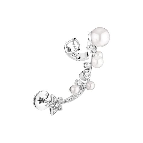 Comète Perlée Ear Cuff White Gold & Diamond 